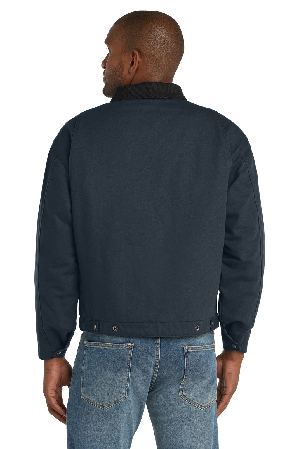 CornerStone Tall Duck Cloth Work Jacket. TLJ763 - Navy/ Black - back