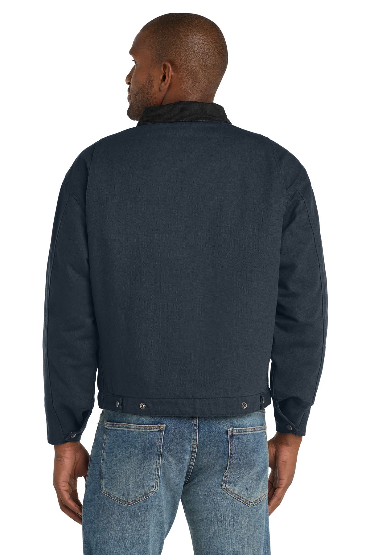 CornerStone Tall Duck Cloth Work Jacket. TLJ763 - Navy/ Black - back