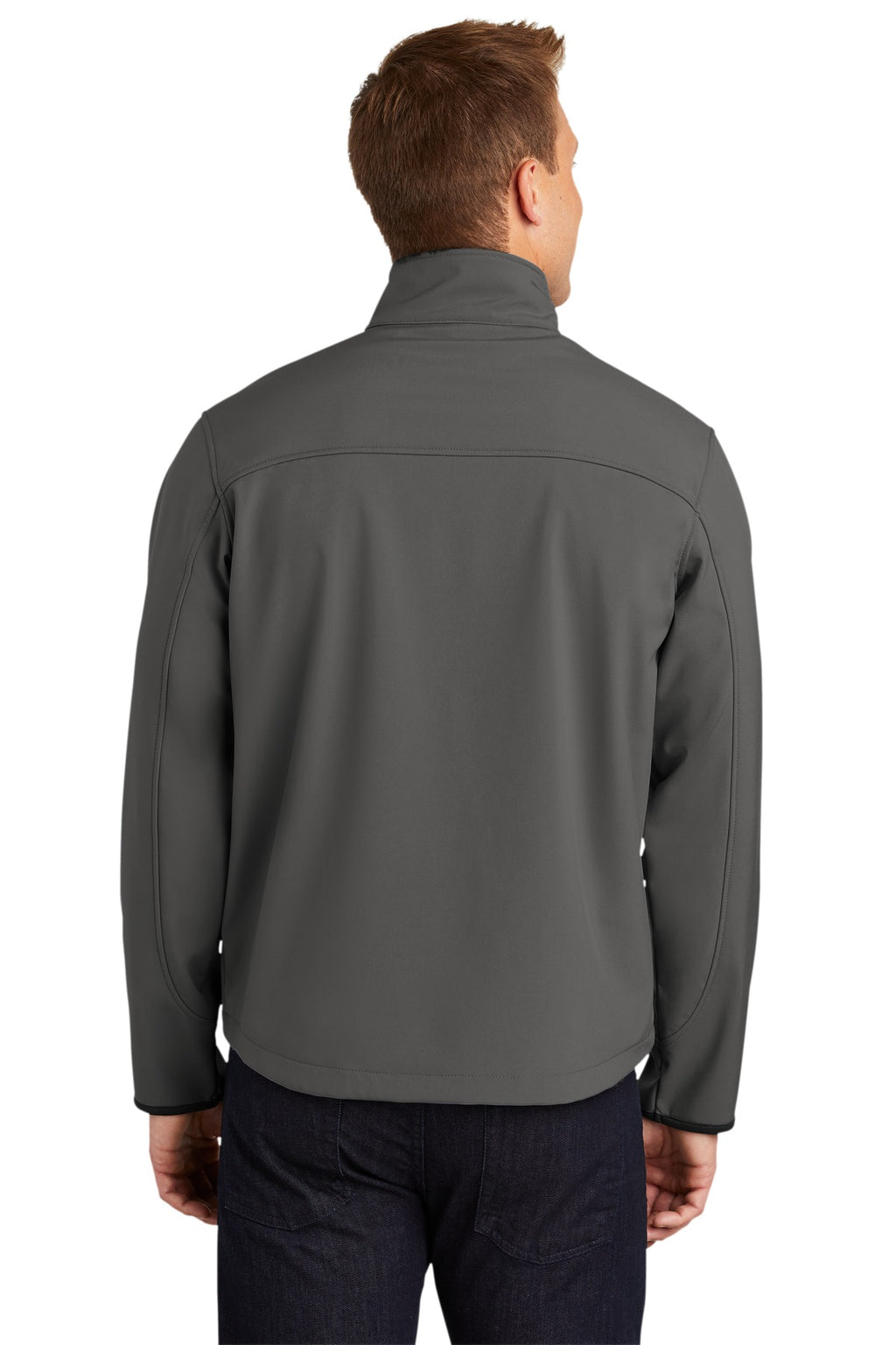 Port Authority Tall Glacier Soft Shell Jacket. TLJ790 - Smoke Grey/ Chrome - back