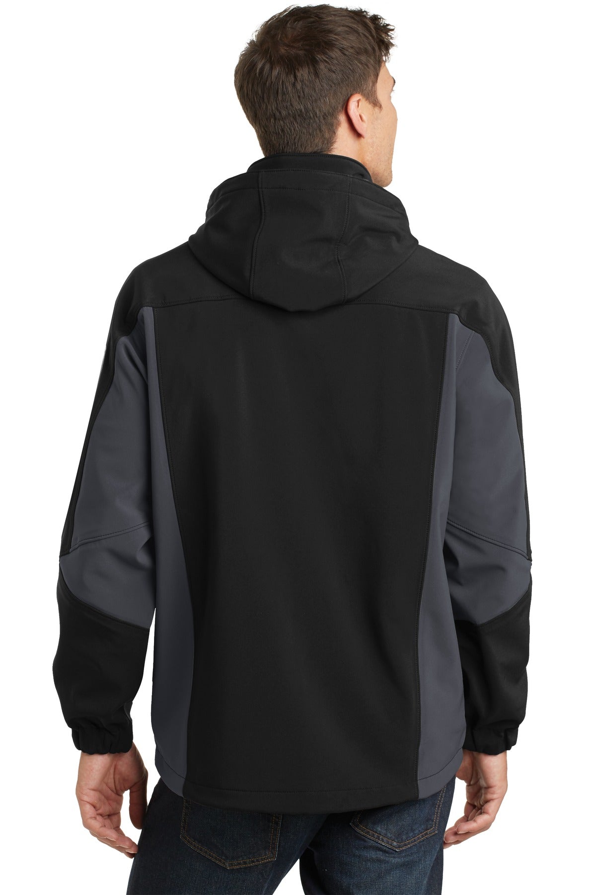 Port Authority Tall Waterproof Soft Shell Jacket. TLJ798 - Black/ Graphite - back