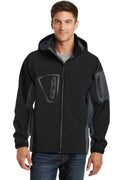 Port Authority Tall Waterproof Soft Shell Jacket. TLJ798 - Black/ Graphite - front