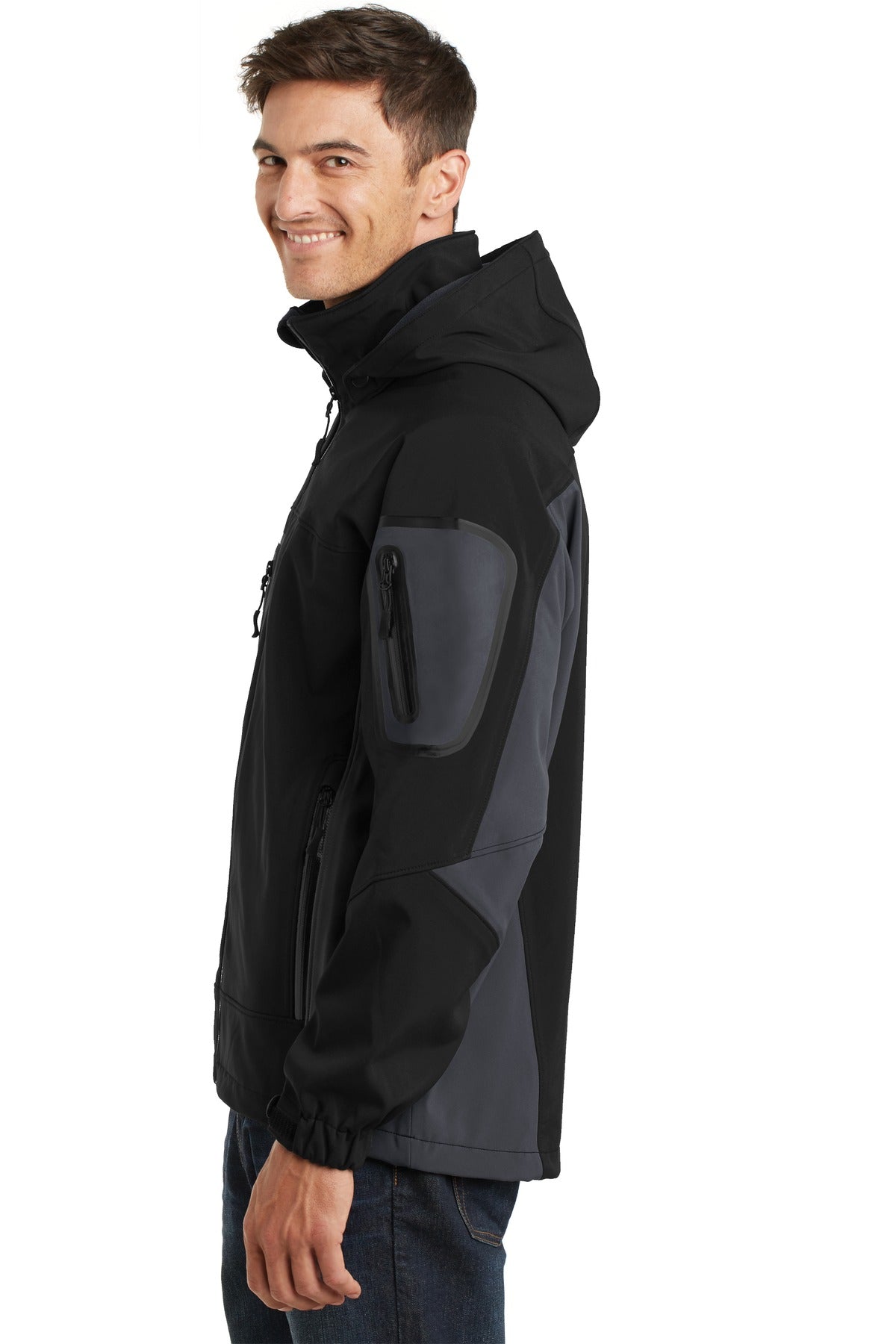 Port Authority Tall Waterproof Soft Shell Jacket. TLJ798 - Black/ Graphite - side