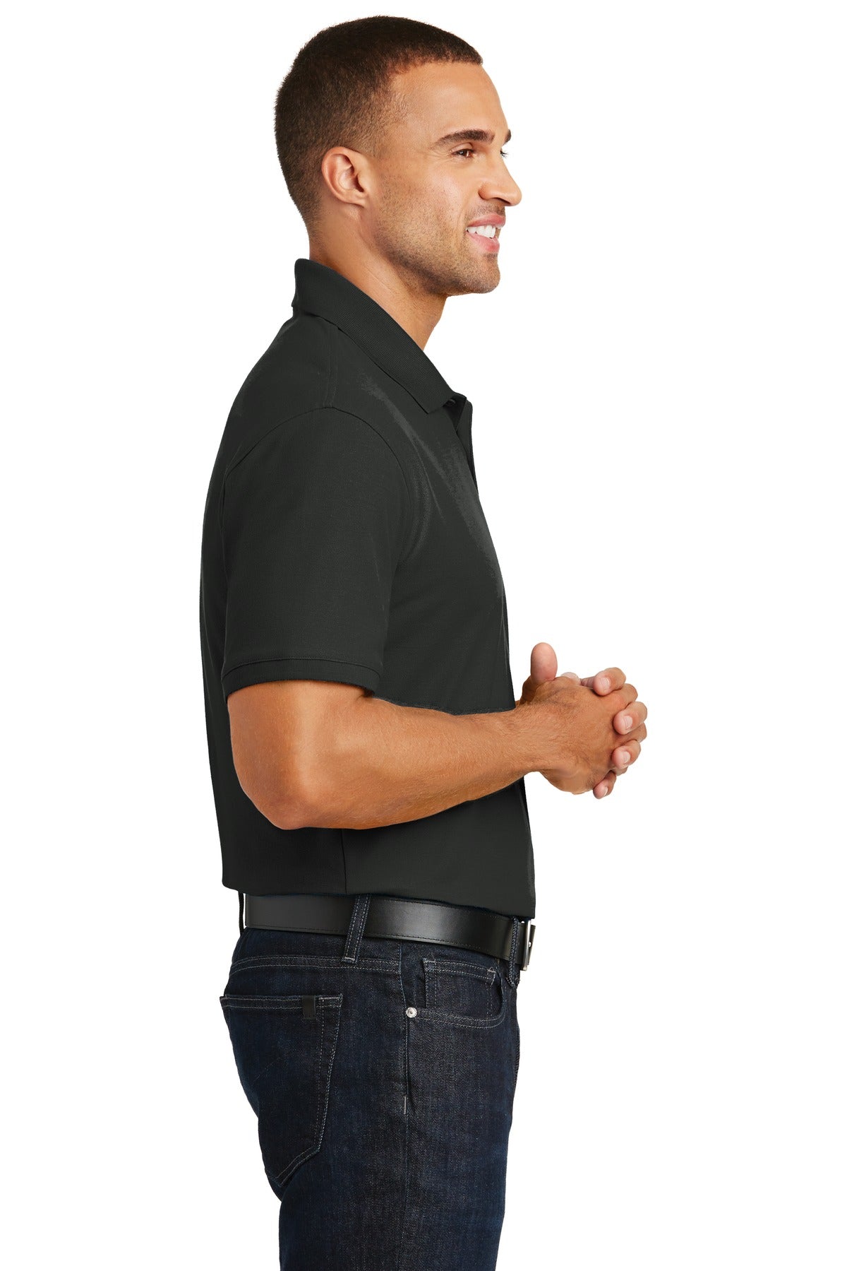 Port Authority Tall Core Classic Pique Polo. TLK100 - Deep Black - side