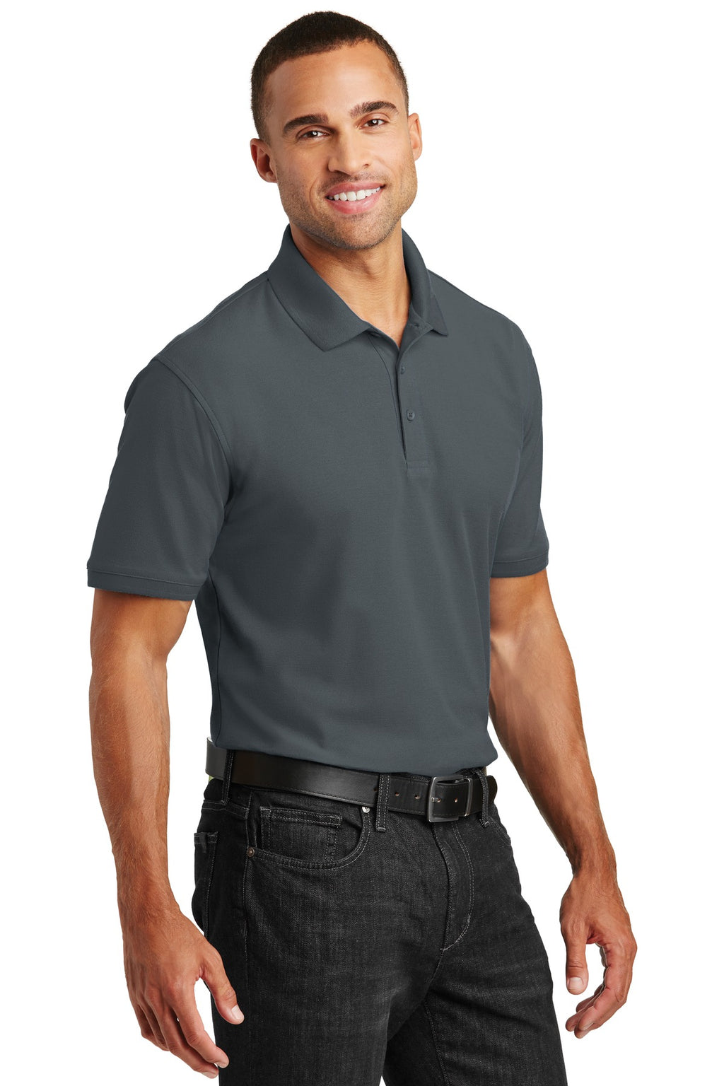 Port Authority Tall Core Classic Pique Polo. TLK100 - Graphite - three_q