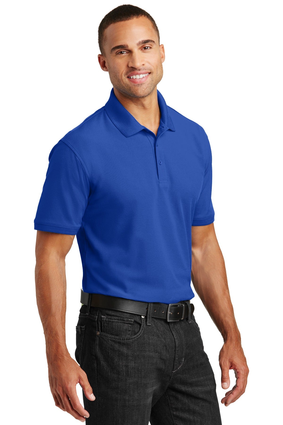 Port Authority Tall Core Classic Pique Polo. TLK100 - True Royal - three_q