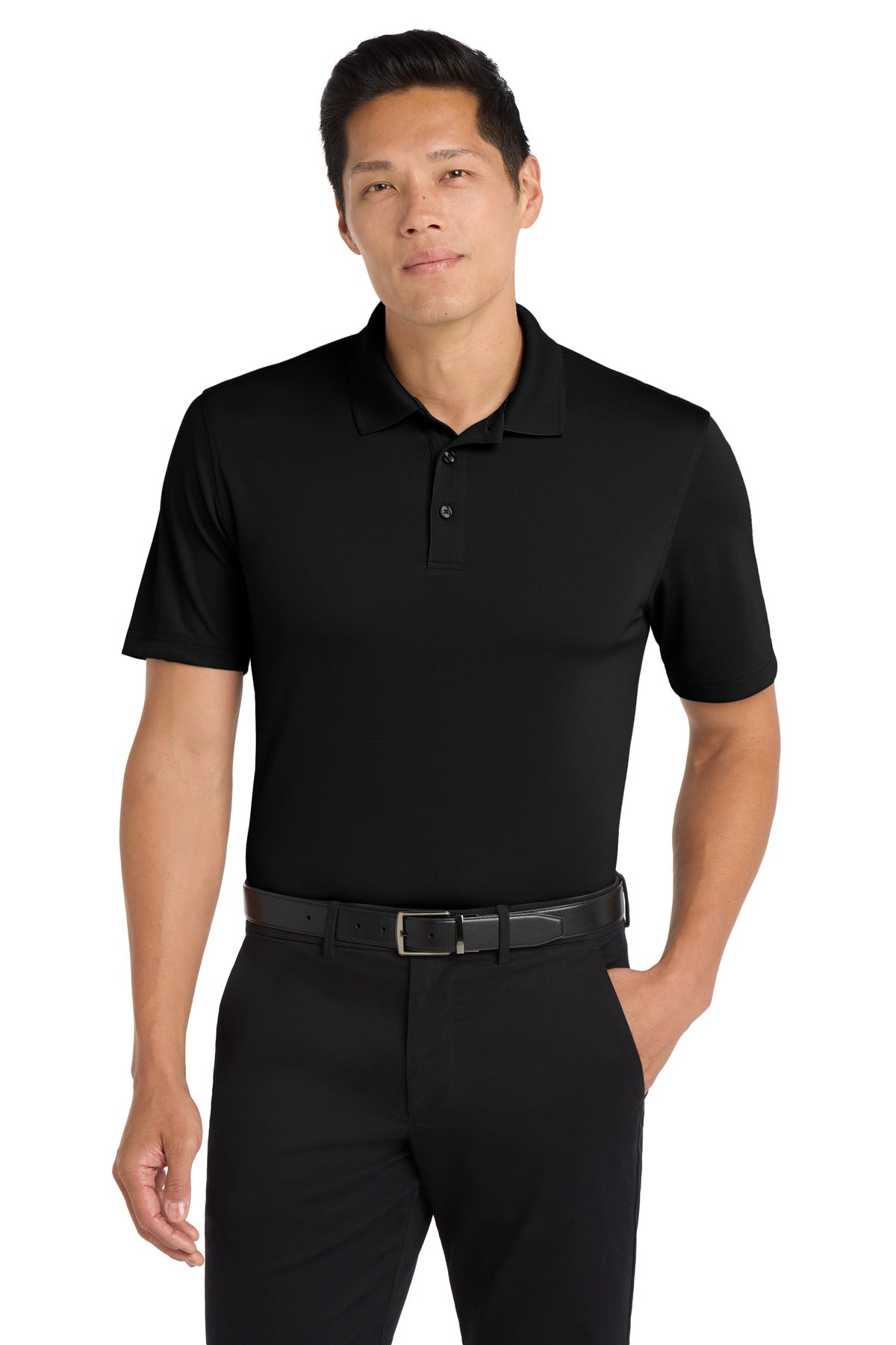 Port Authority Tall Dry Zone UV Micro-Mesh Polo TLK110 - Deep Black - front