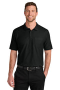 Port Authority Tall Wearever Signature Pique Pocket Polo TLK200P - Deep Black - front