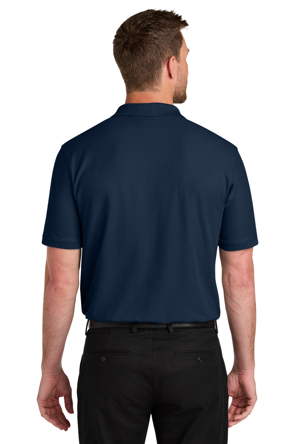 Port Authority Tall Wearever Signature Pique Pocket Polo TLK200P - River Blue Navy - back