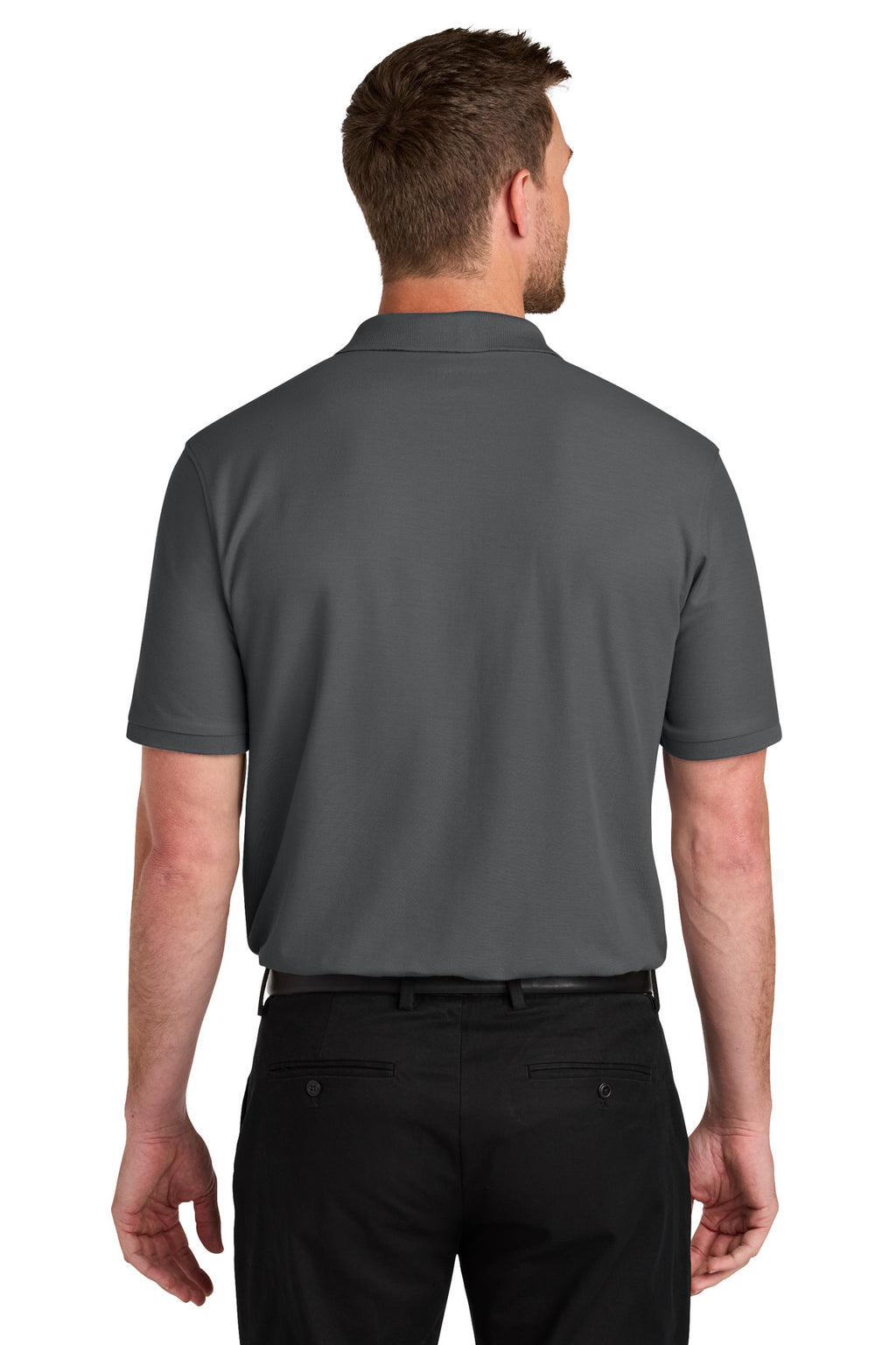 Port Authority Tall Wearever Signature Pique Pocket Polo TLK200P - Storm Grey - back