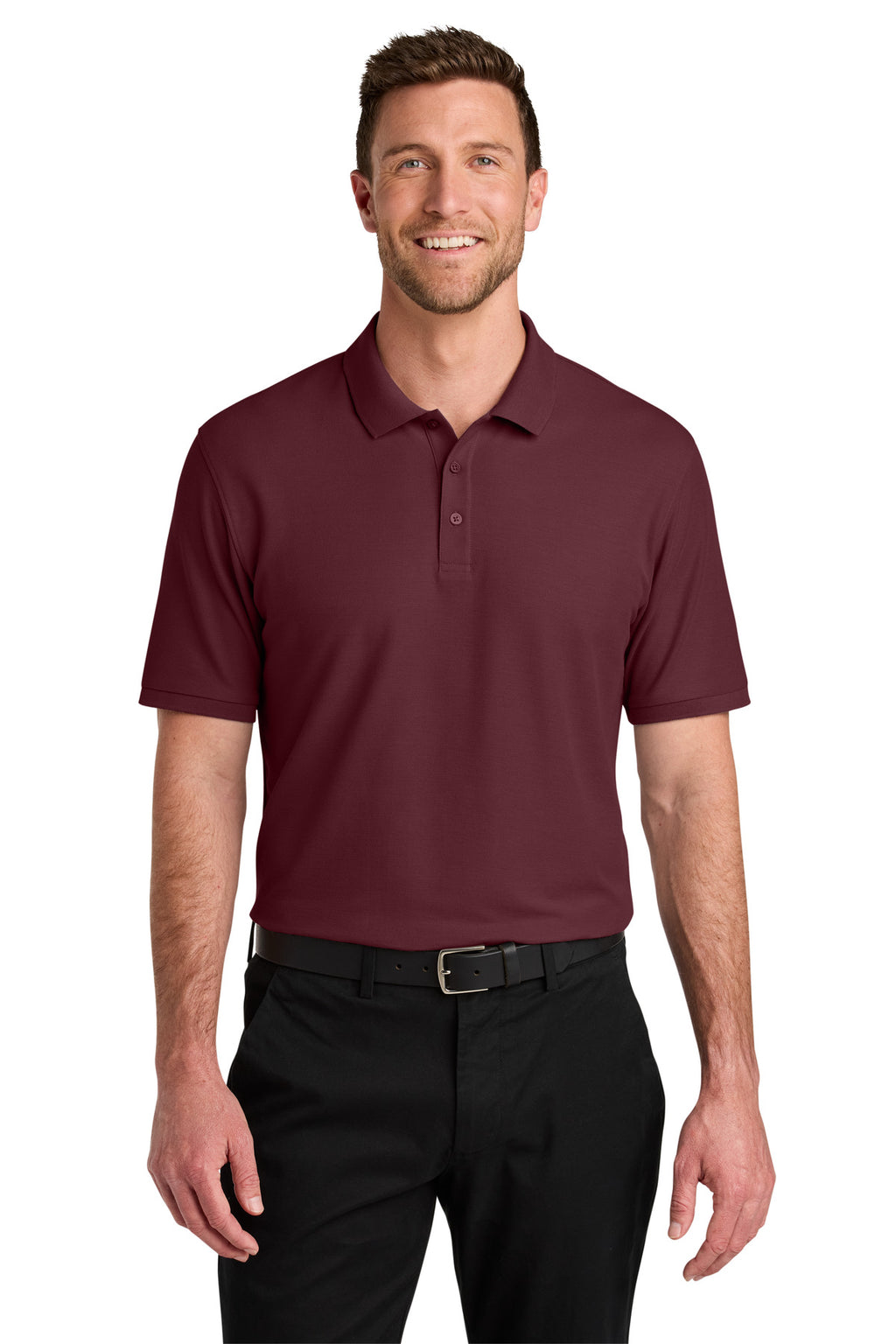 Port Authority Tall Wearever Signature Pique Polo TLK200 - Burgundy - front