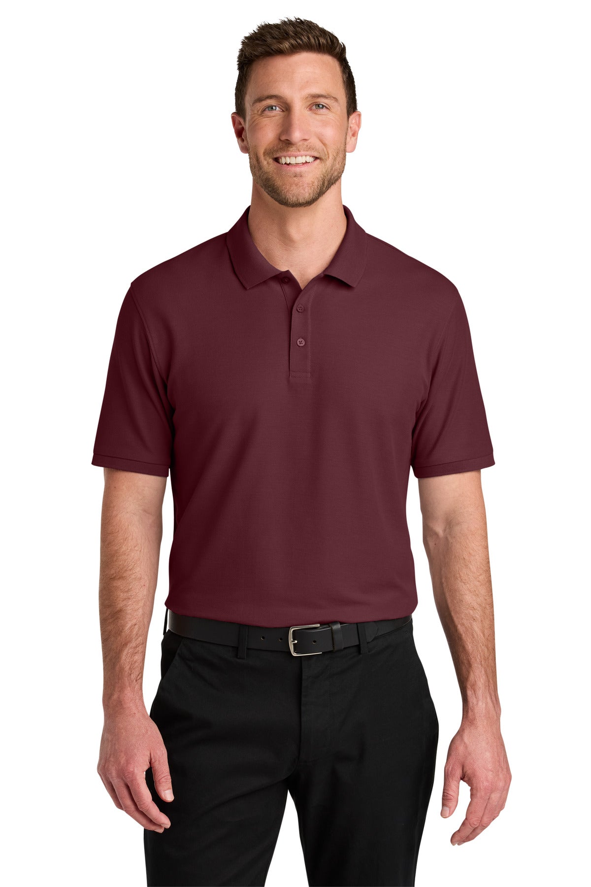 Port Authority Tall Wearever Signature Pique Polo TLK200 - Burgundy - front