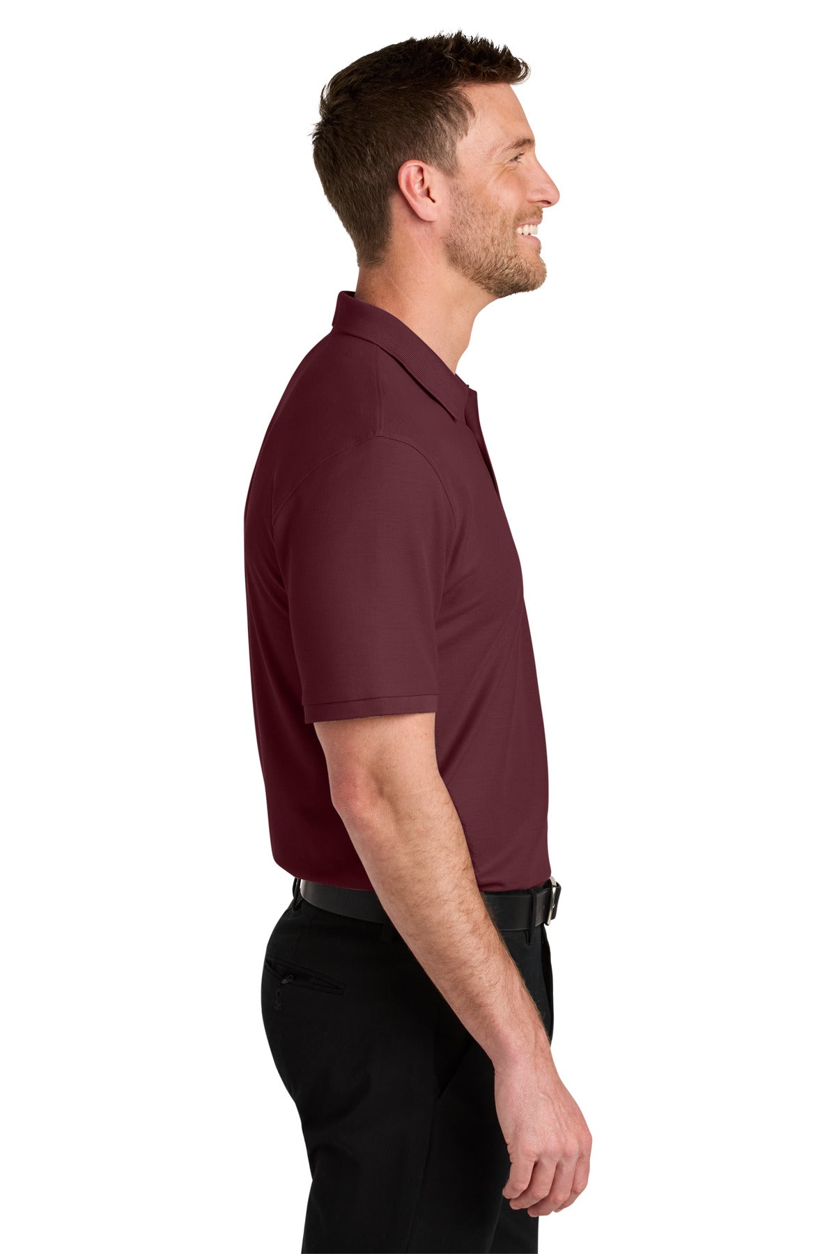 Port Authority Tall Wearever Signature Pique Polo TLK200 - Burgundy - side
