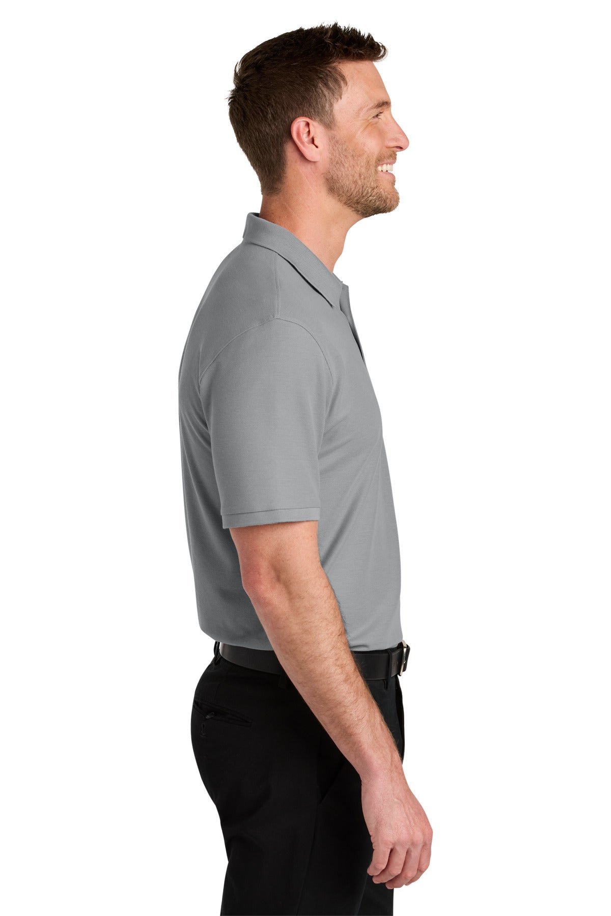 Port Authority Tall Wearever Signature Pique Polo TLK200 - Gusty Grey - side