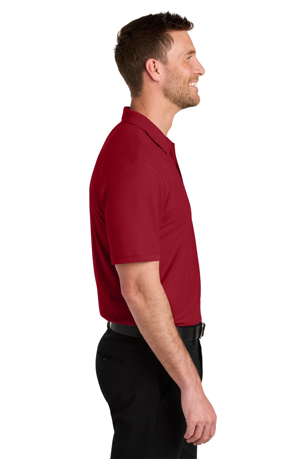 Port Authority Tall Wearever Signature Pique Polo TLK200 - Rich Red - side