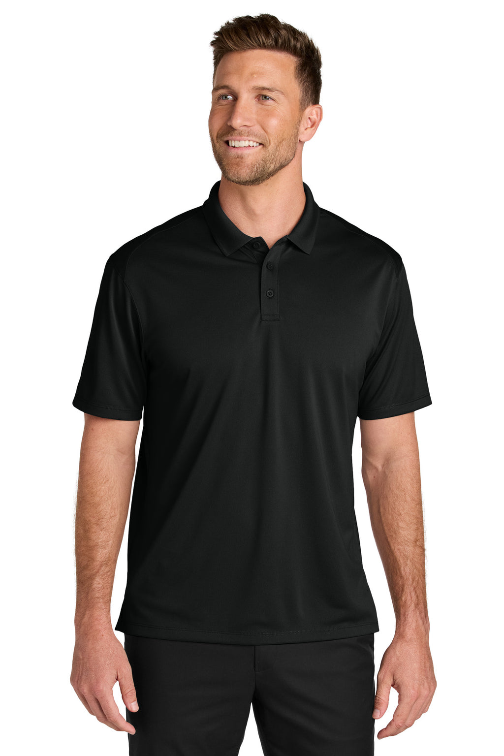 Port Authority Tall Wearever Performance Pique Polo TLK240 - Deep Black - front