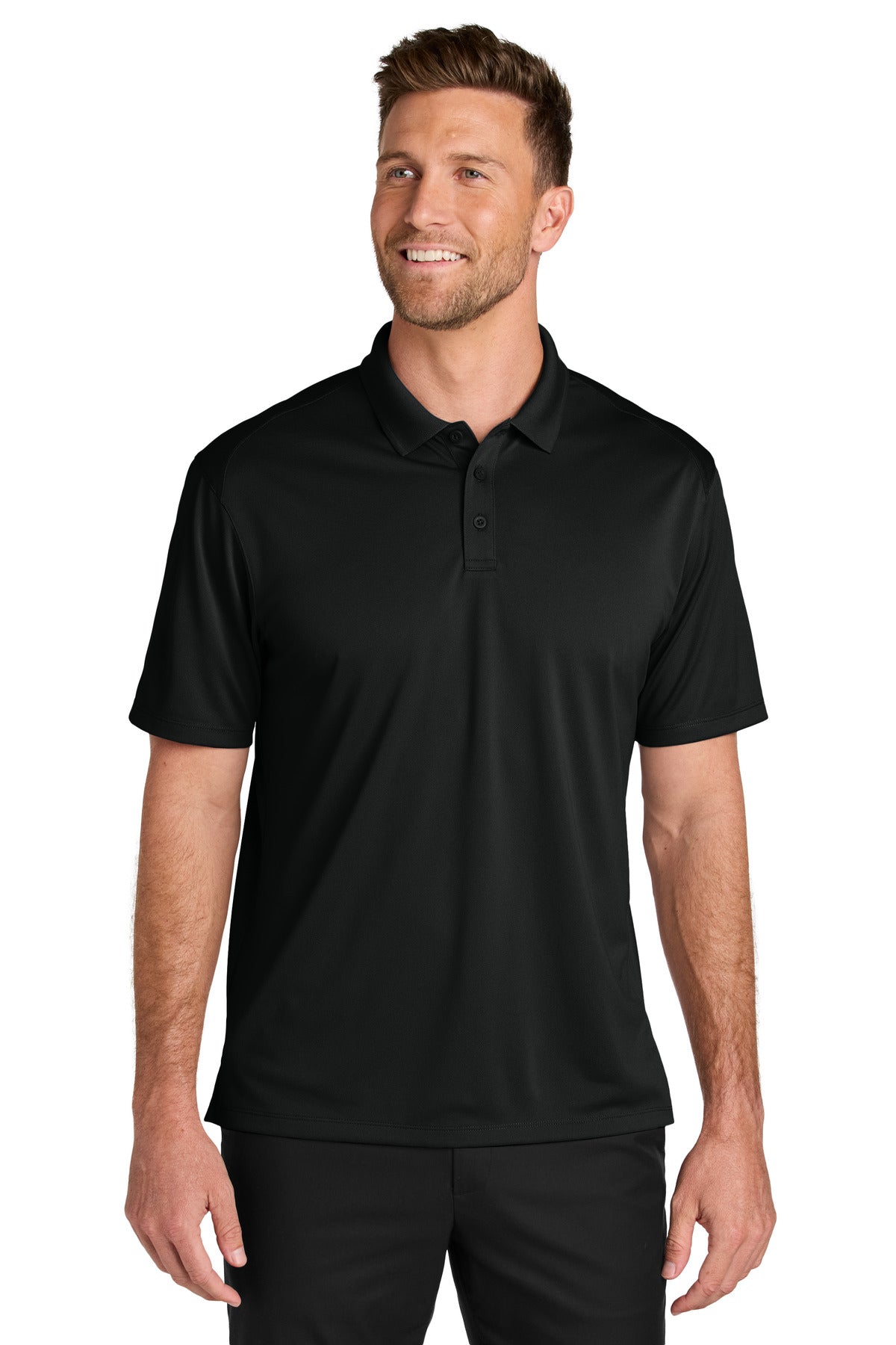 Port Authority Tall Wearever Performance Pique Polo TLK240 - Deep Black - front