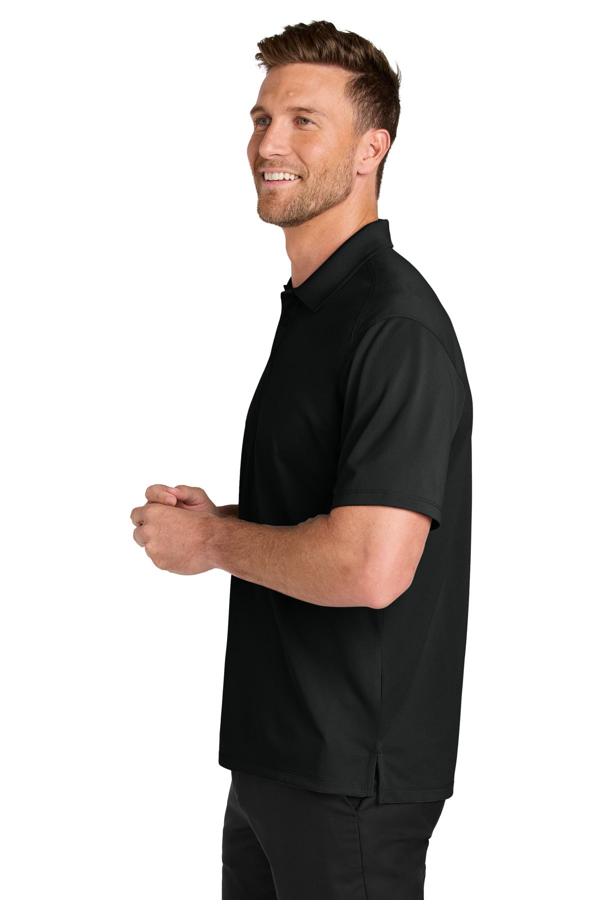 Port Authority Tall Wearever Performance Pique Polo TLK240 - Deep Black - side