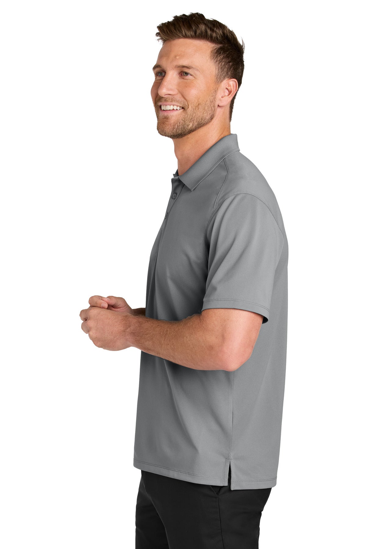 Port Authority Tall Wearever Performance Pique Polo TLK240 - Gusty Grey - side