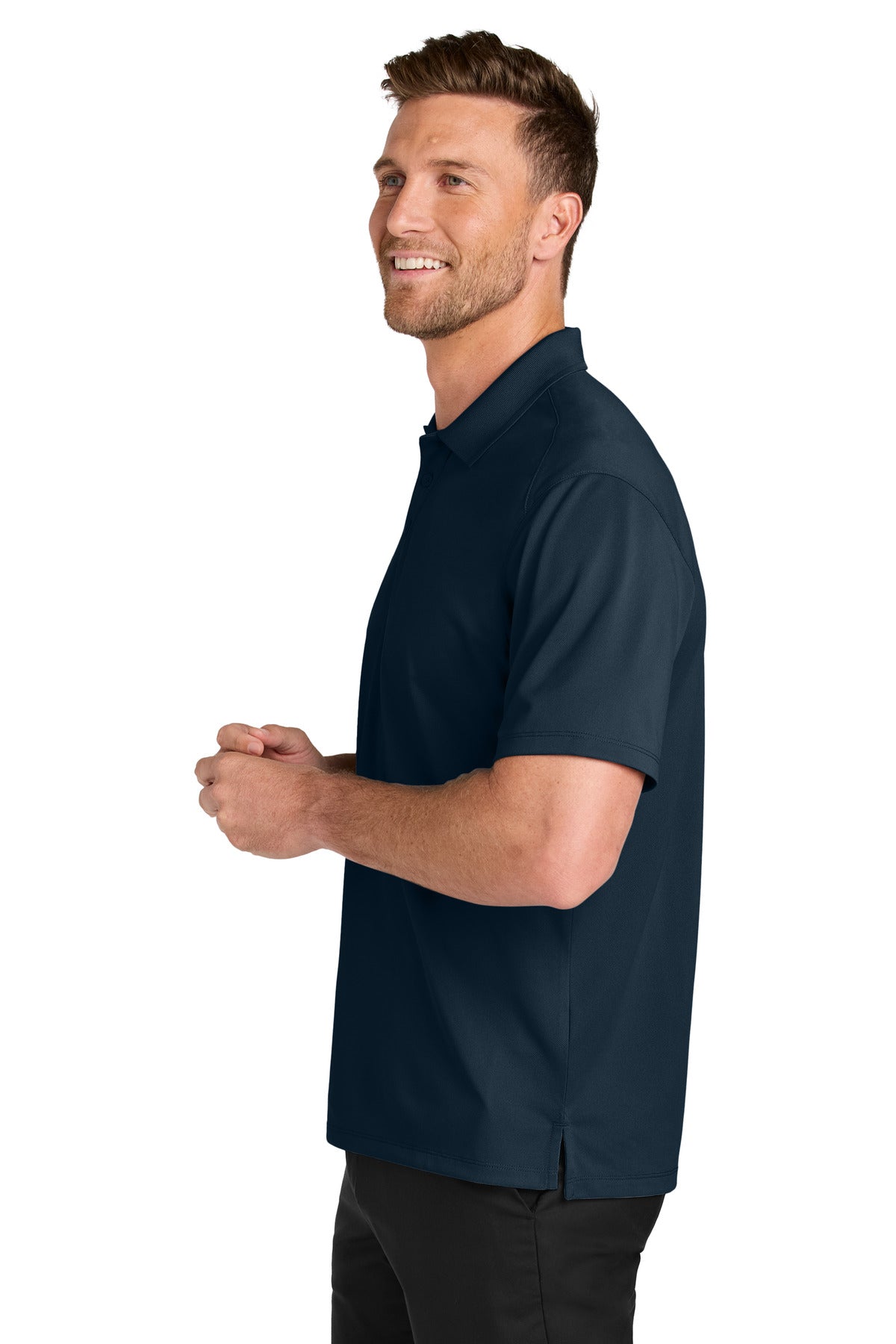 Port Authority Tall Wearever Performance Pique Polo TLK240 - River Blue Navy - side