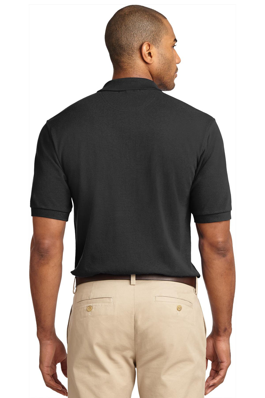 Port Authority Tall Heavyweight Cotton Pique Polo. TLK420 - Black - back