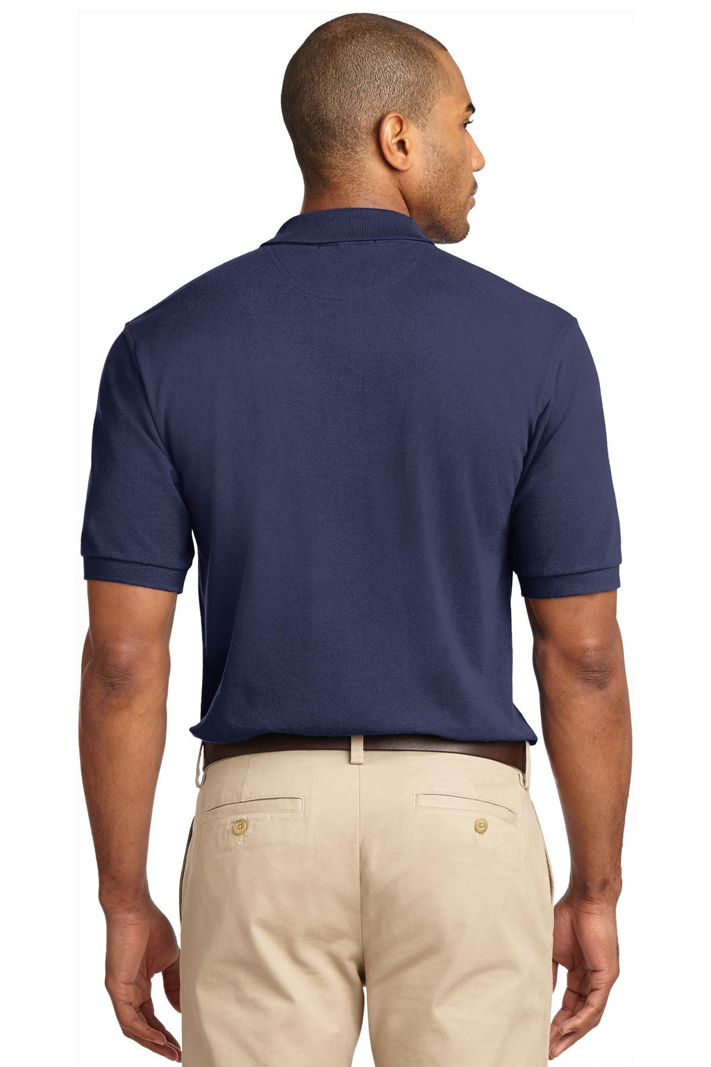 Port Authority Tall Heavyweight Cotton Pique Polo. TLK420 - Navy - back