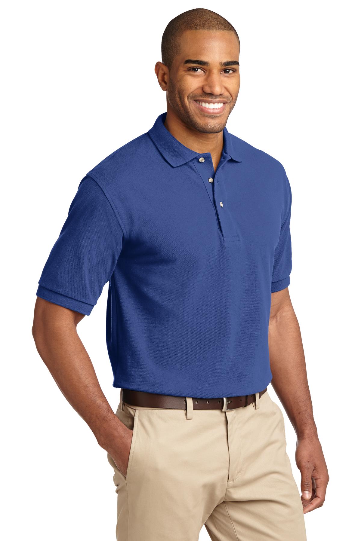 Port Authority Tall Heavyweight Cotton Pique Polo. TLK420 - Royal - three_q