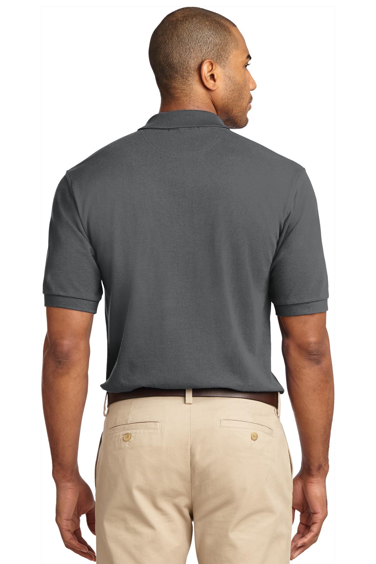 Port Authority Tall Heavyweight Cotton Pique Polo. TLK420 - Steel Grey - back
