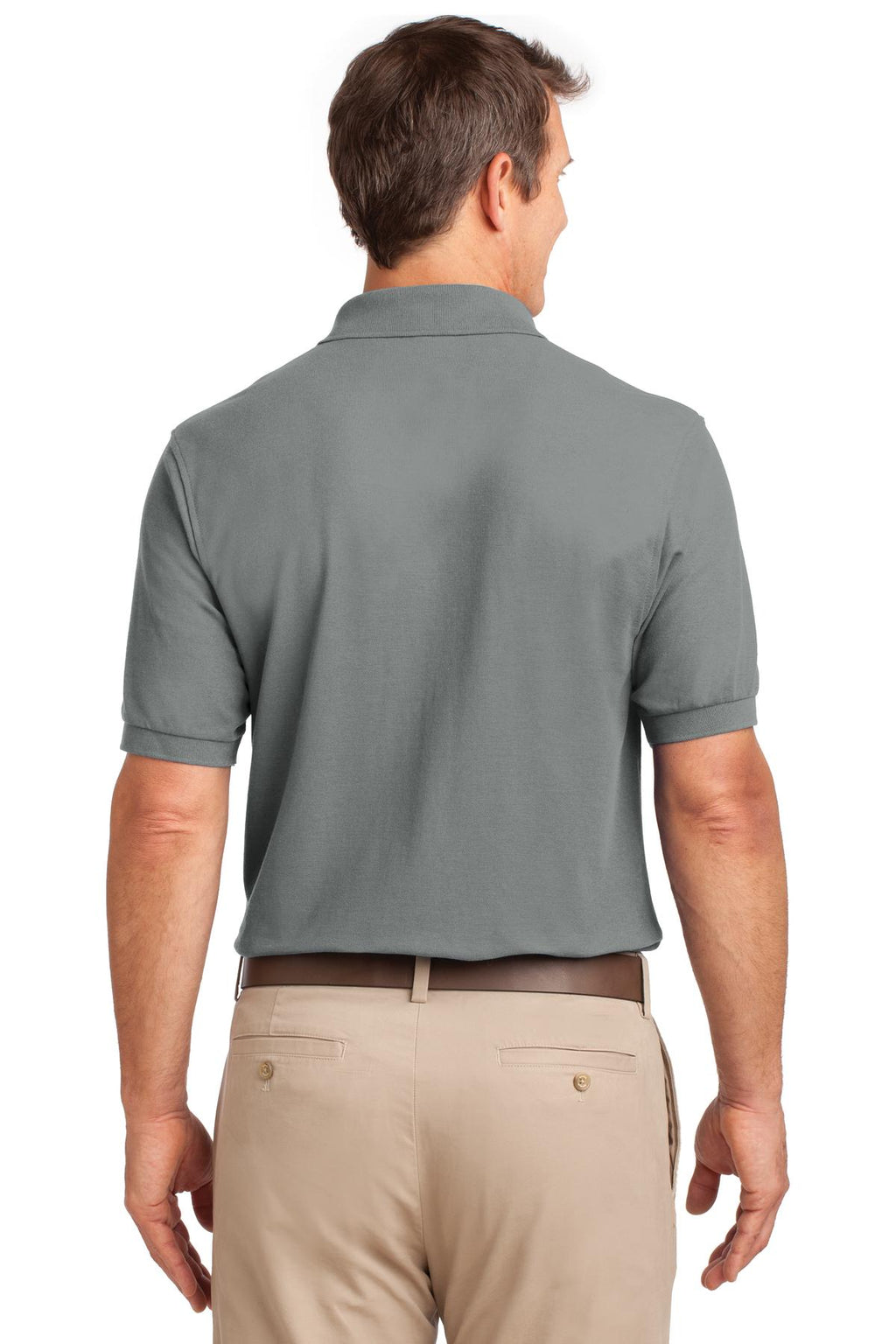 Port Authority Tall Silk Touch Polo with Pocket. TLK500P - Cool Grey - back