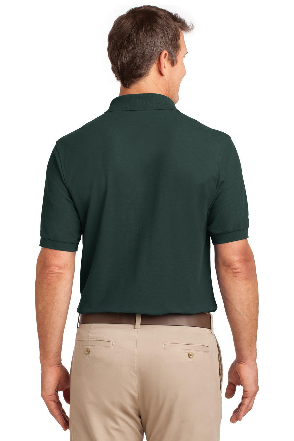 Port Authority Tall Silk Touch Polo with Pocket. TLK500P - Dark Green - back