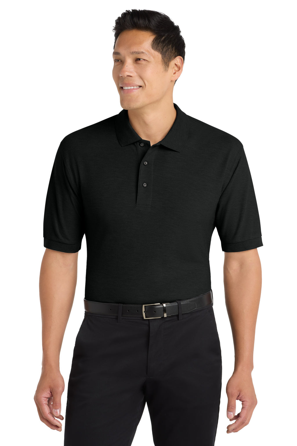 Port Authority Tall Silk Touch Polo. TLK500 - Black - front