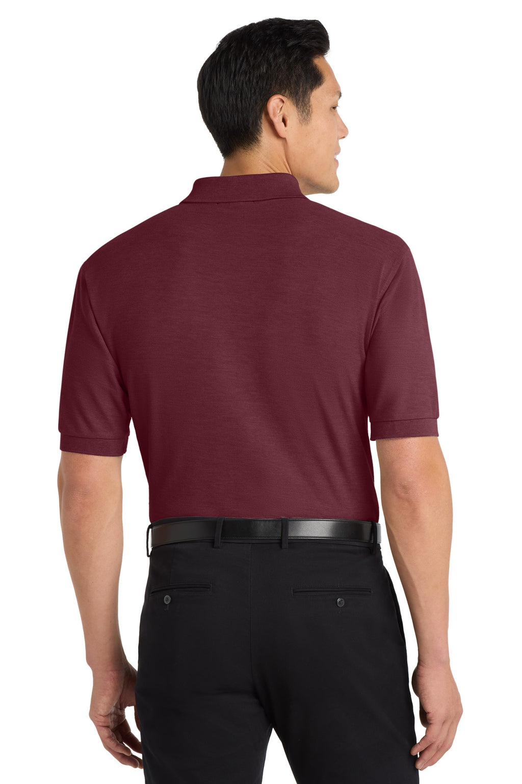 Port Authority Tall Silk Touch Polo. TLK500 - Burgundy - back