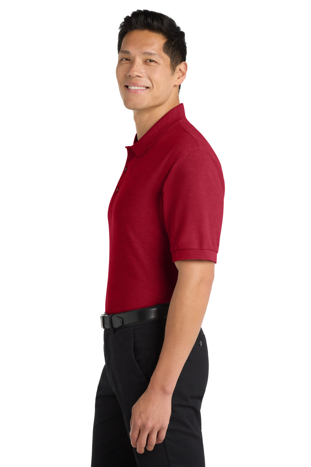 Port Authority Tall Silk Touch Polo. TLK500 - Red - side