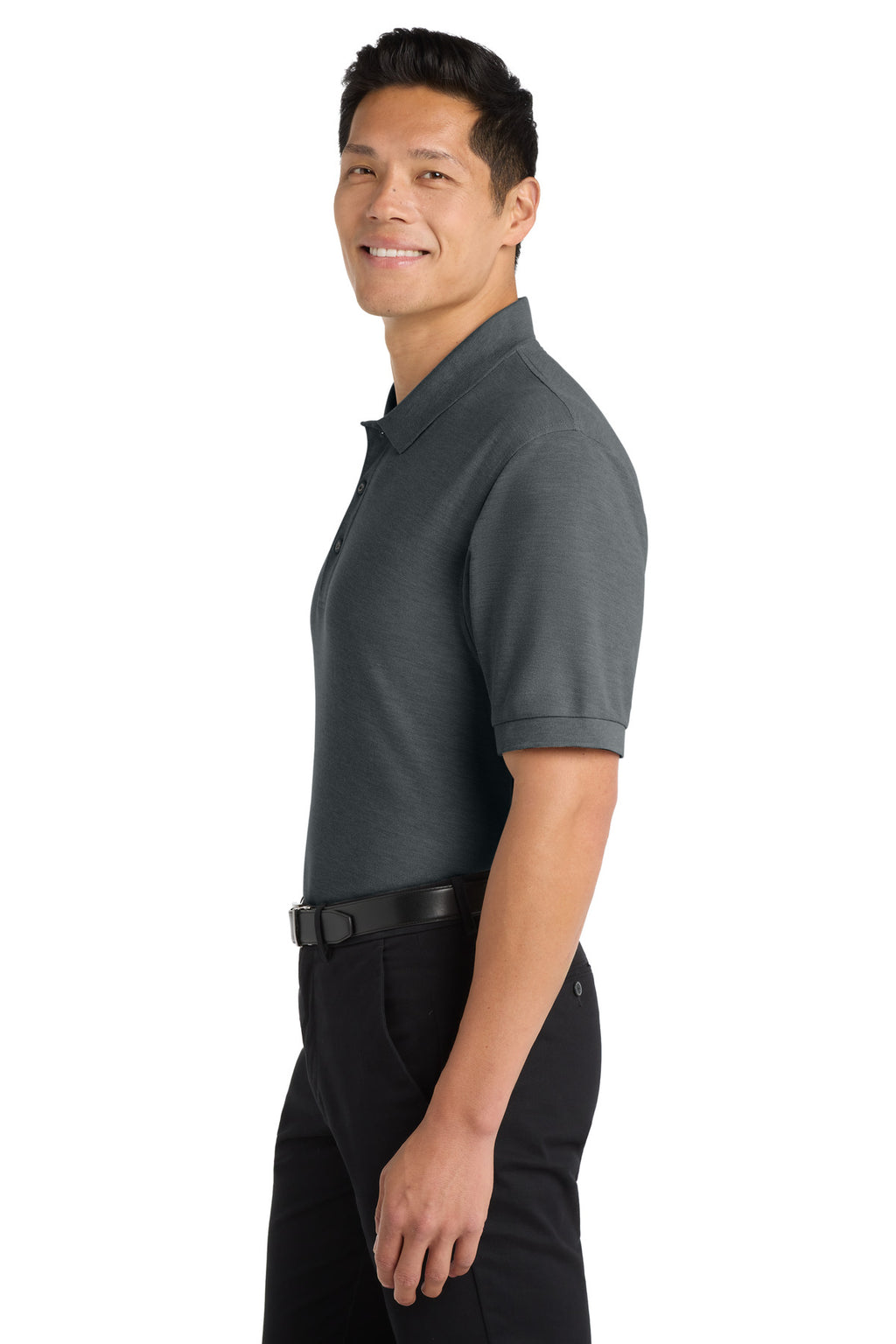 Port Authority Tall Silk Touch Polo. TLK500 - Steel Grey - side