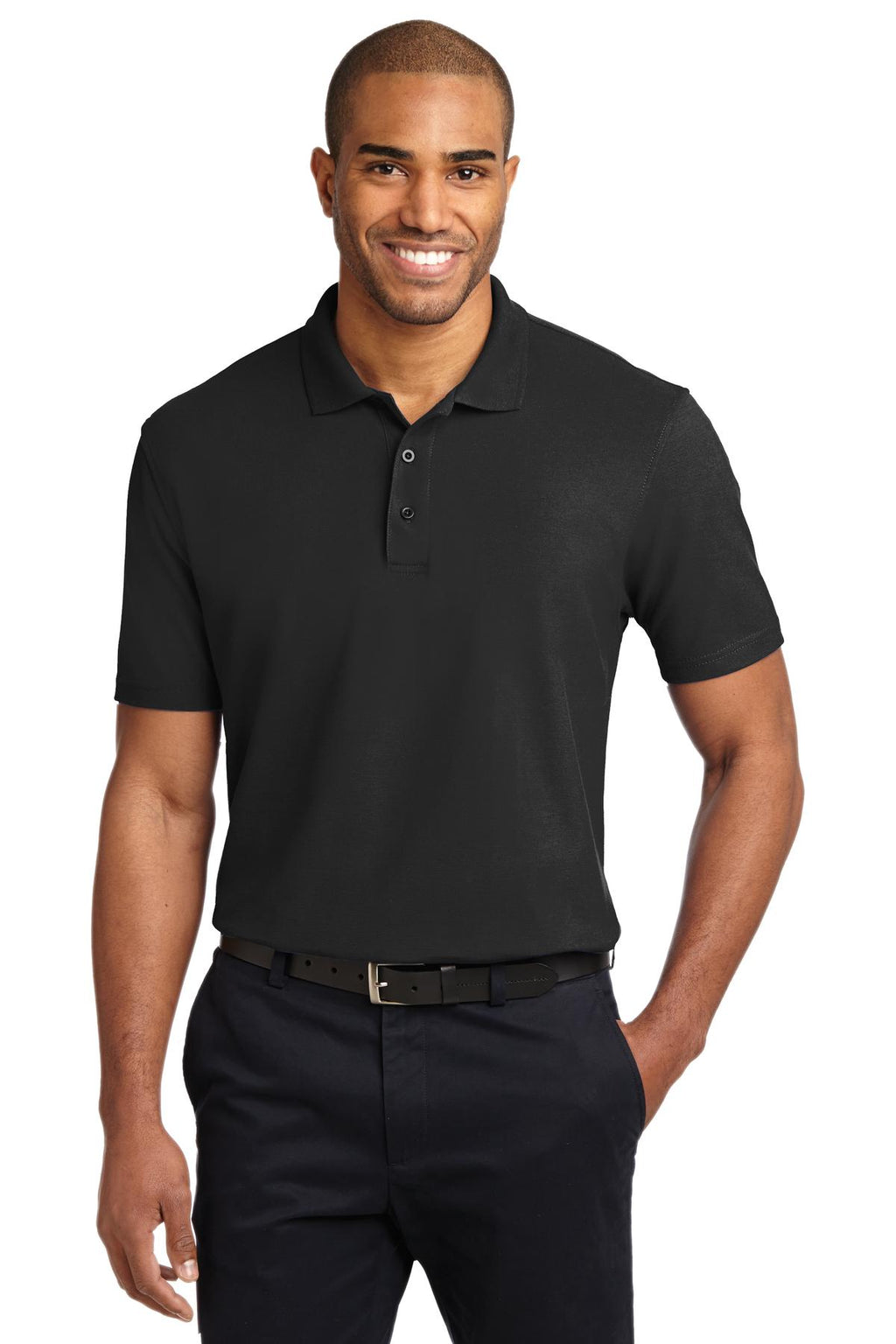 Port Authority Tall Stain-Release Polo. TLK510 - Black - front