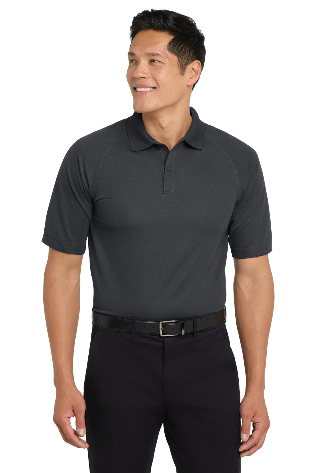 DISCONTINUED Port Authority Tall Dry Zone Ottoman Polo. TLK525 - Iron Grey - front