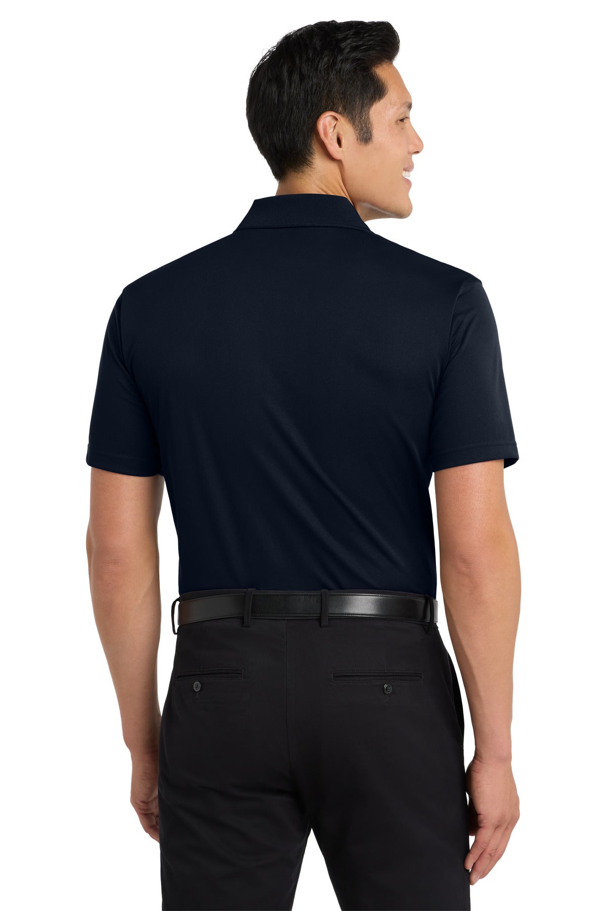 DISCONTINUED Port Authority Tall Tech Pique Polo. TLK527 - Dark Navy - back