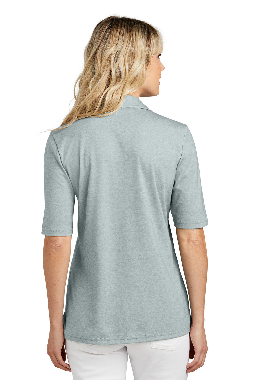 TravisMathew Women's Sunsetters Polo TM1LD004 - Balsam Green Heather - back
