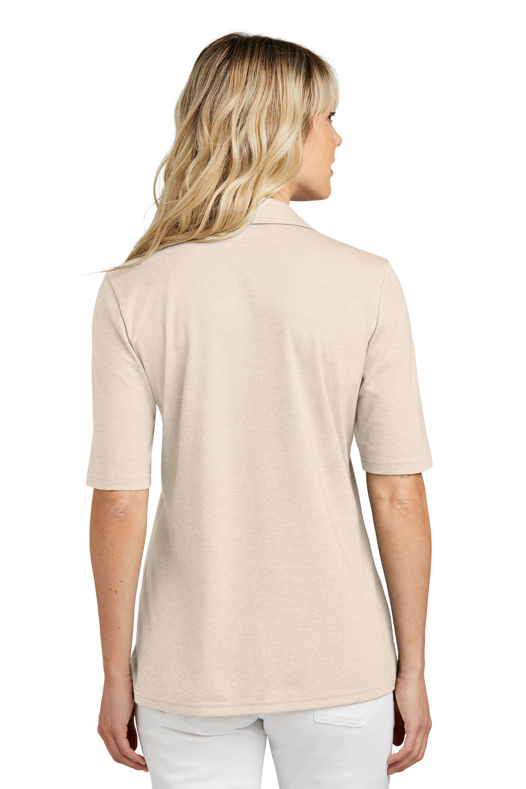 TravisMathew Women's Sunsetters Polo TM1LD004 - Natural Heather - back