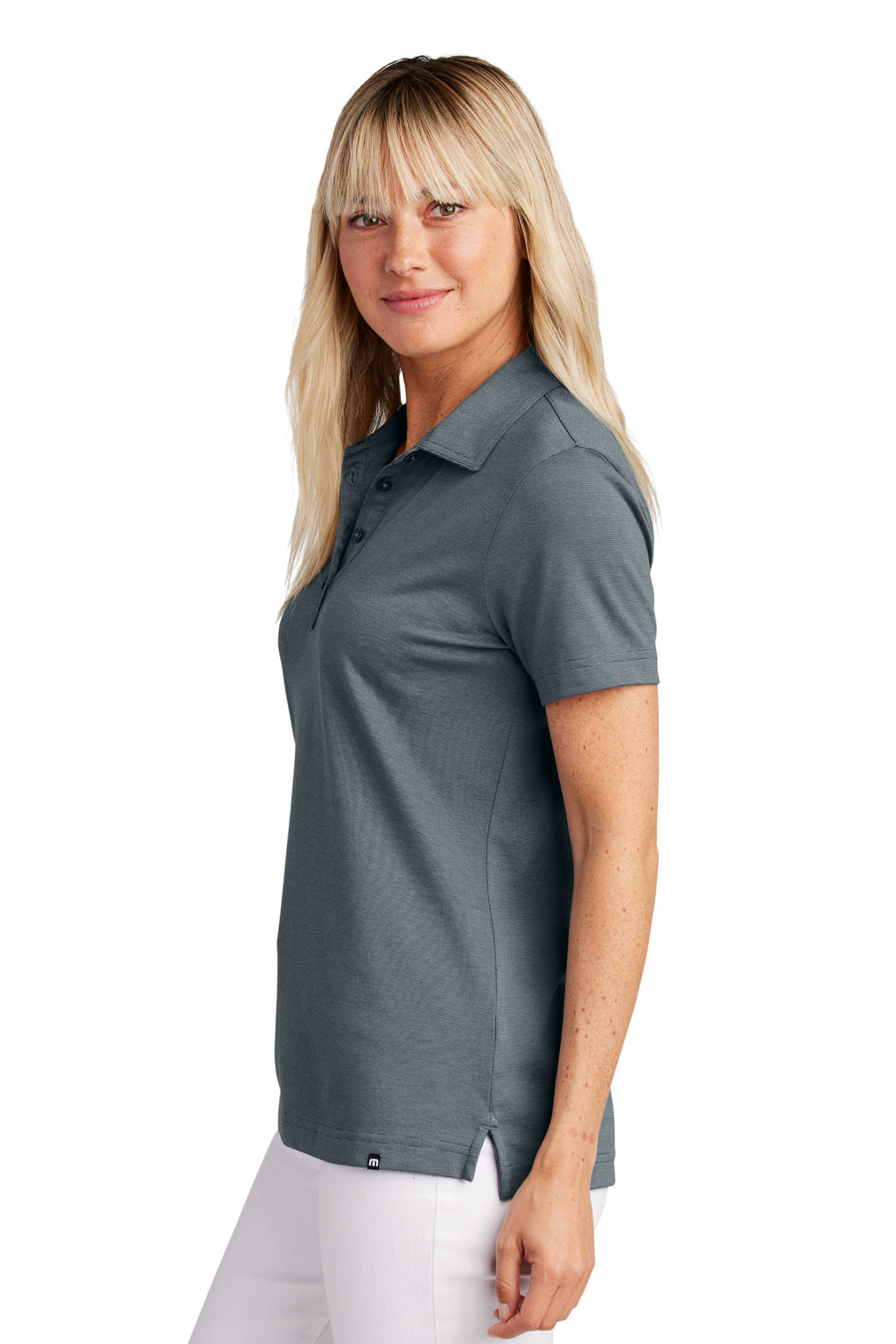 TravisMathew Women's Sunnyvale Polo TM1LD005 - Blue Nights Heather - side