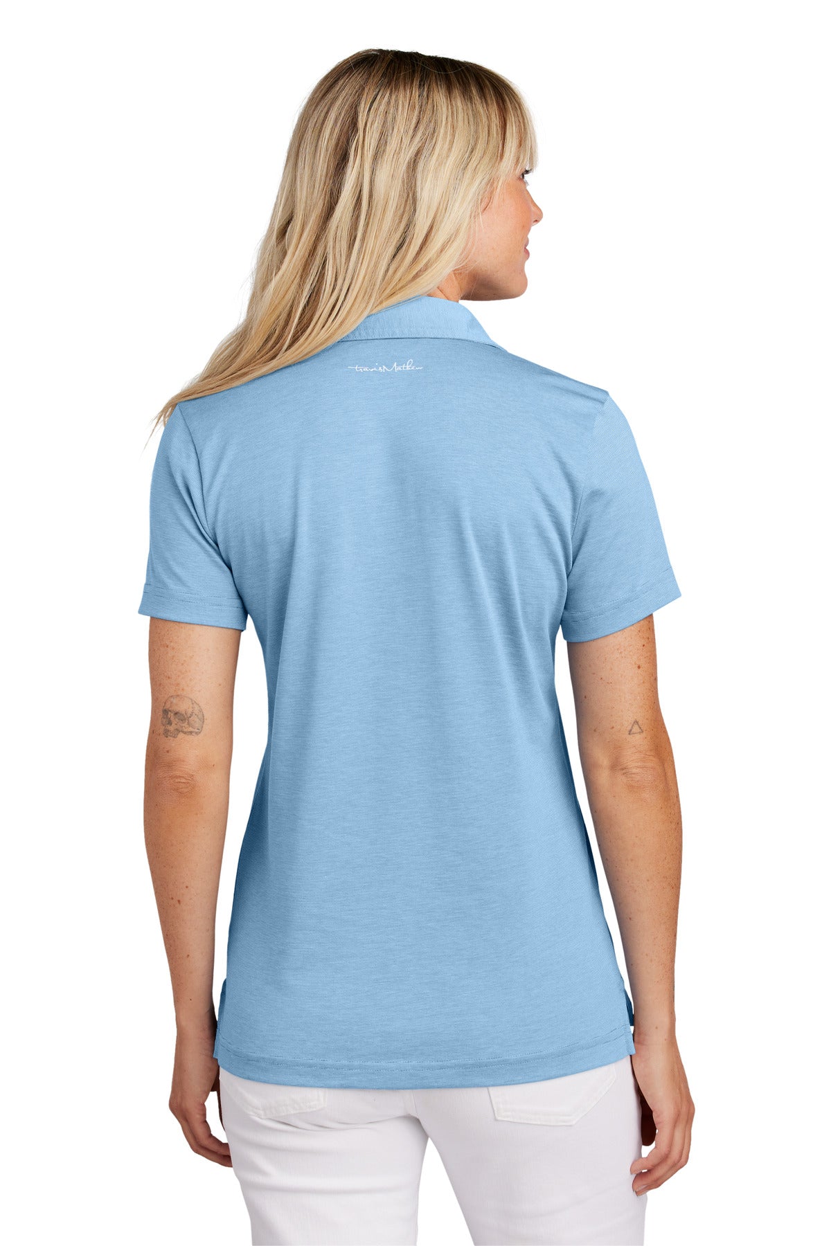 TravisMathew Women's Sunnyvale Polo TM1LD005 - Strong Blue Heather - back