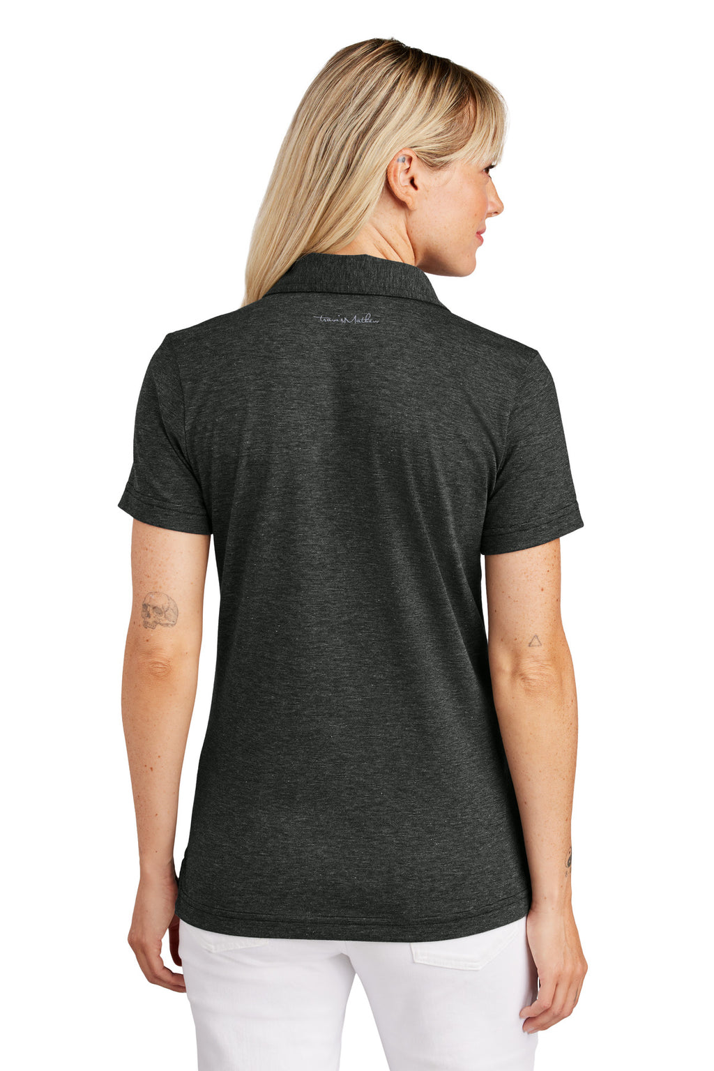 TravisMathew Women's Sunnyvale Polo TM1LD005 - Black Heather - back