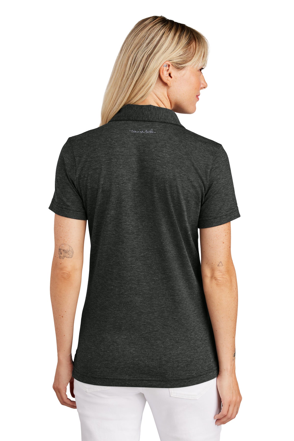 TravisMathew Women's Sunnyvale Polo TM1LD005 - Black Heather - back
