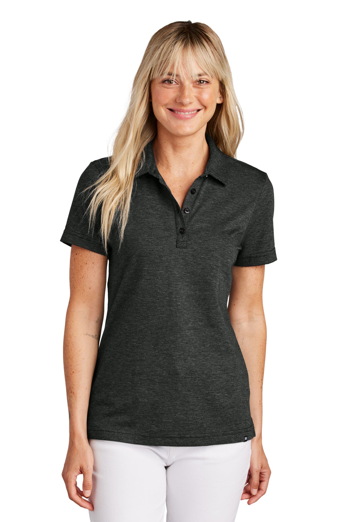 TravisMathew Women's Sunnyvale Polo TM1LD005 - Black Heather - front