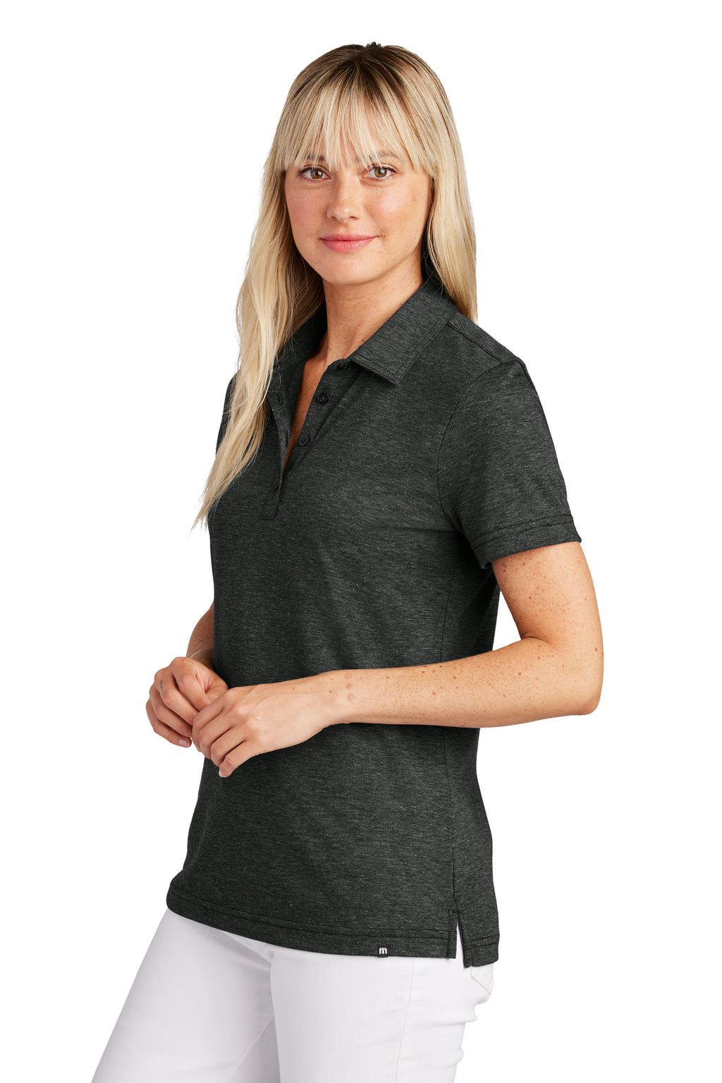 TravisMathew Women's Sunnyvale Polo TM1LD005 - Black Heather - side