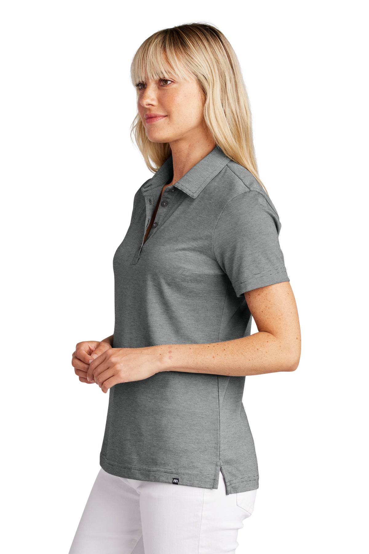 TravisMathew Women's Sunnyvale Polo TM1LD005 - Dark Grey Heather - side