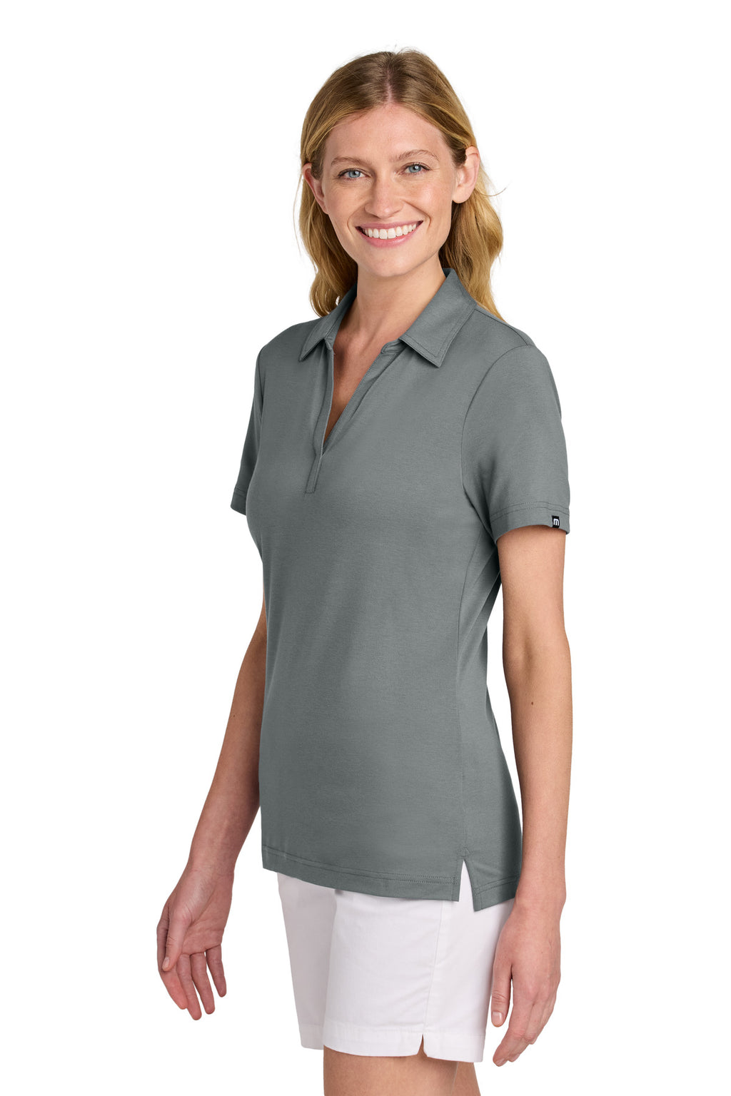TravisMathew Women's Glenview Solid Polo TM1LF071 - Quiet Shade Grey - side