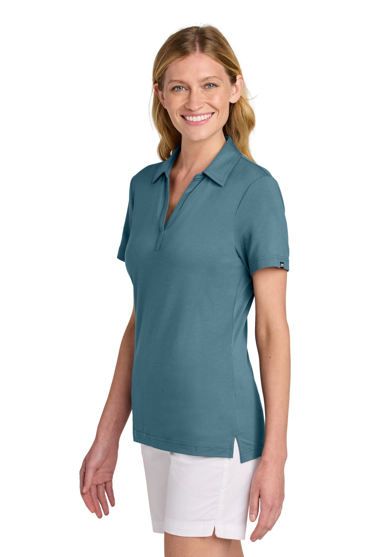 TravisMathew Women's Glenview Solid Polo TM1LF071 - Stellar Blue - side