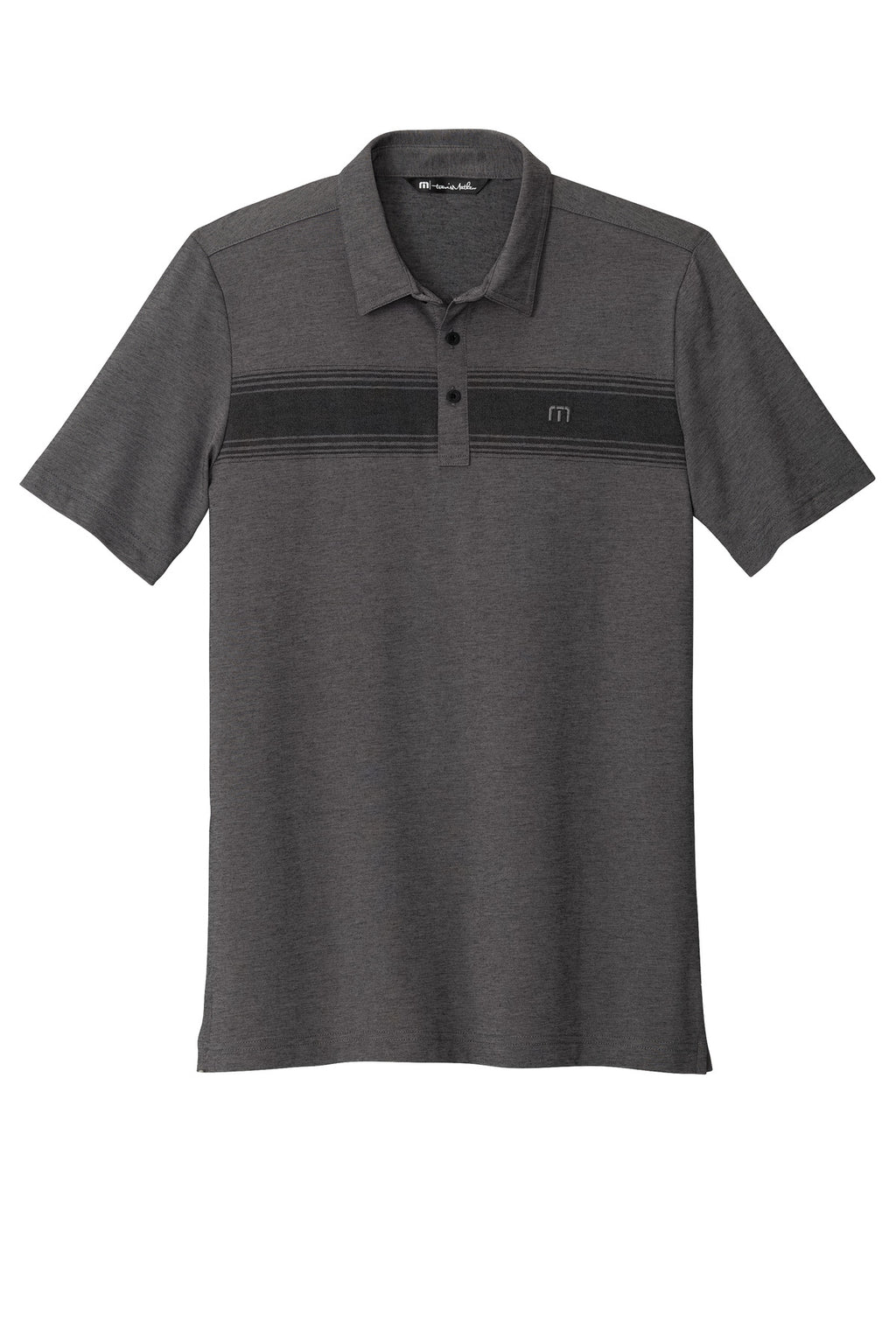 DISCONTINUED LIMITED EDITION TravisMathew Faster On Fire Polo TM1MS046 - Black Heather - front