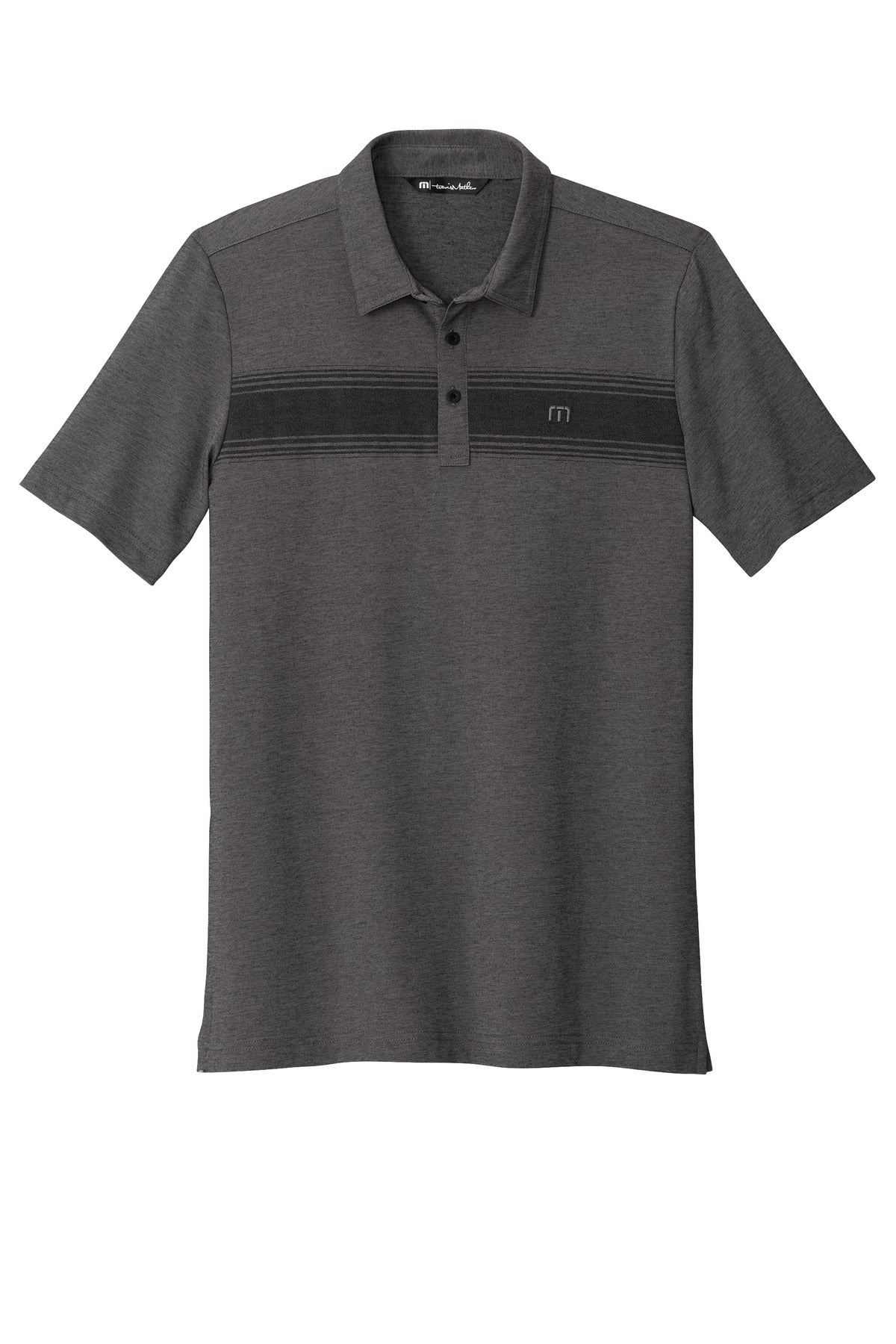 DISCONTINUED LIMITED EDITION TravisMathew Faster On Fire Polo TM1MS046 - Black Heather - front