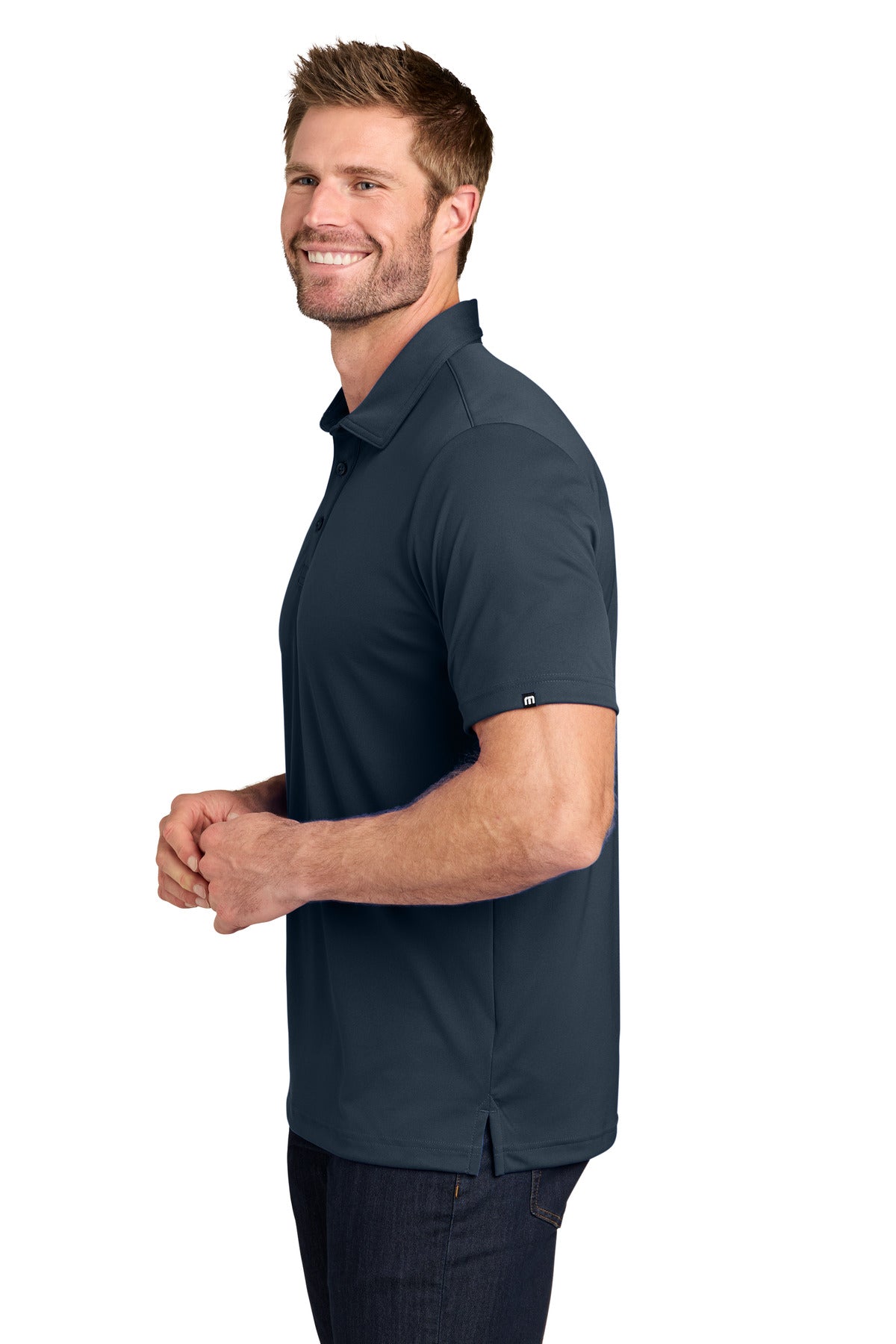 TravisMathew Coto Performance Polo. TM1MU410 - Blue Nights - side